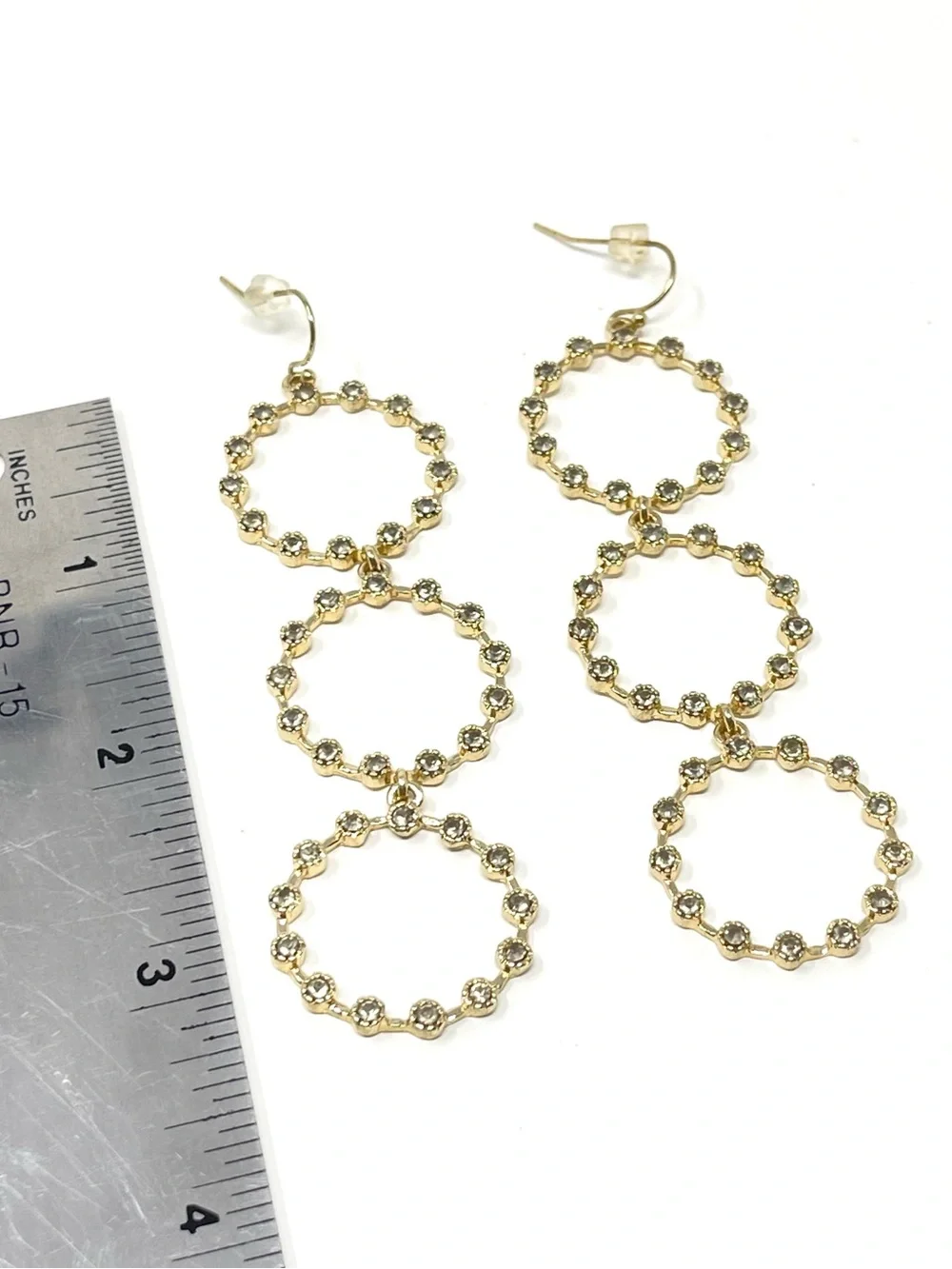 New Anthropologie Circle Marian Drop Earrings - Picture 8 of 8